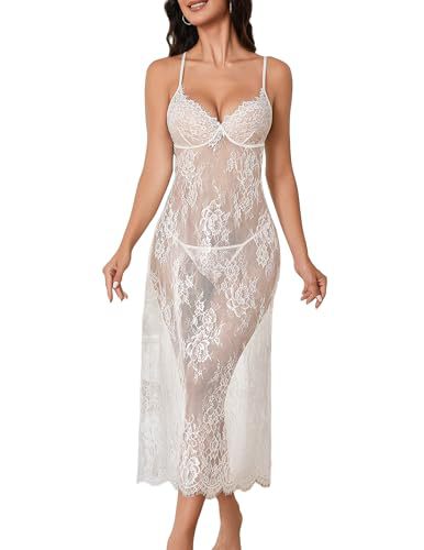 Lace see-through nightgown