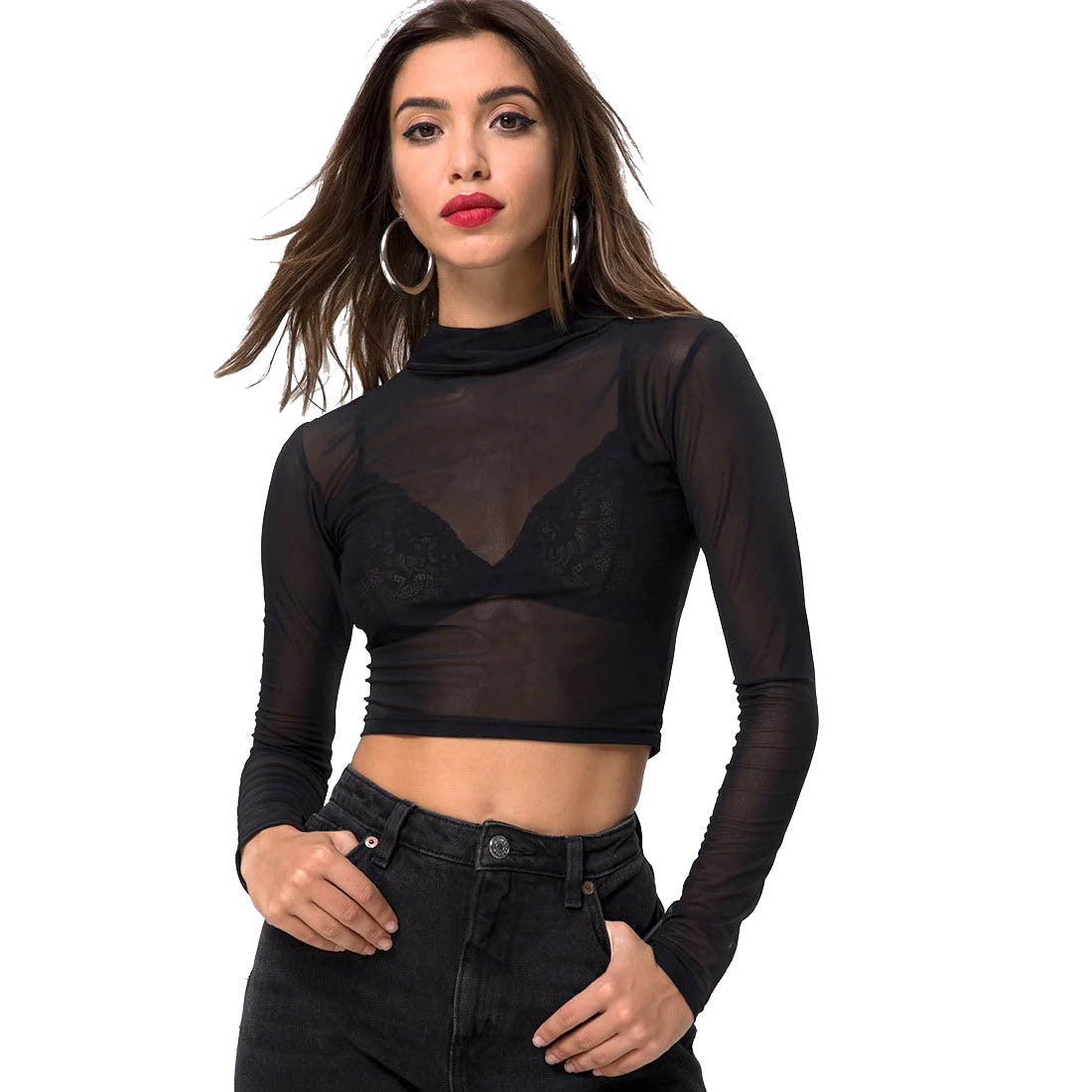New slim-fit see-through top