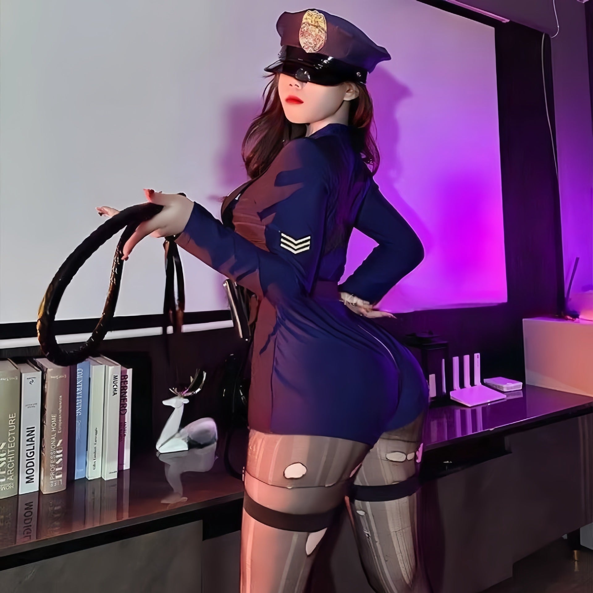 Female police instructor nightclub queen uniform