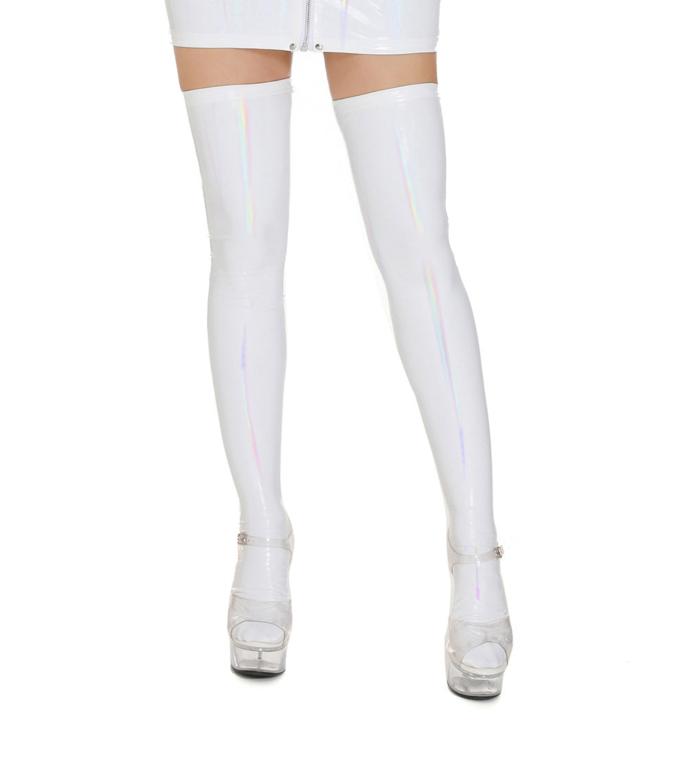 New arrival shiny patent leather fantasy thigh socks