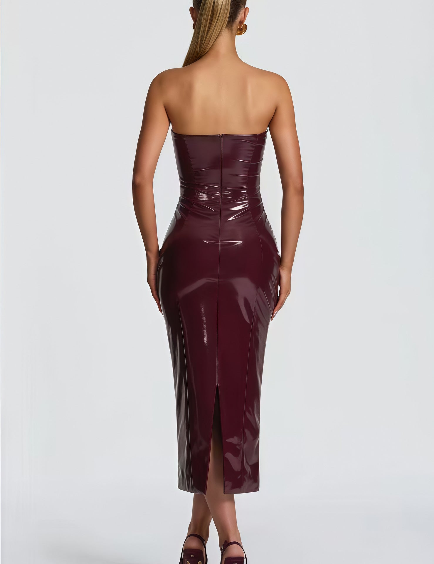 New leather suspenders detachable hip dress
