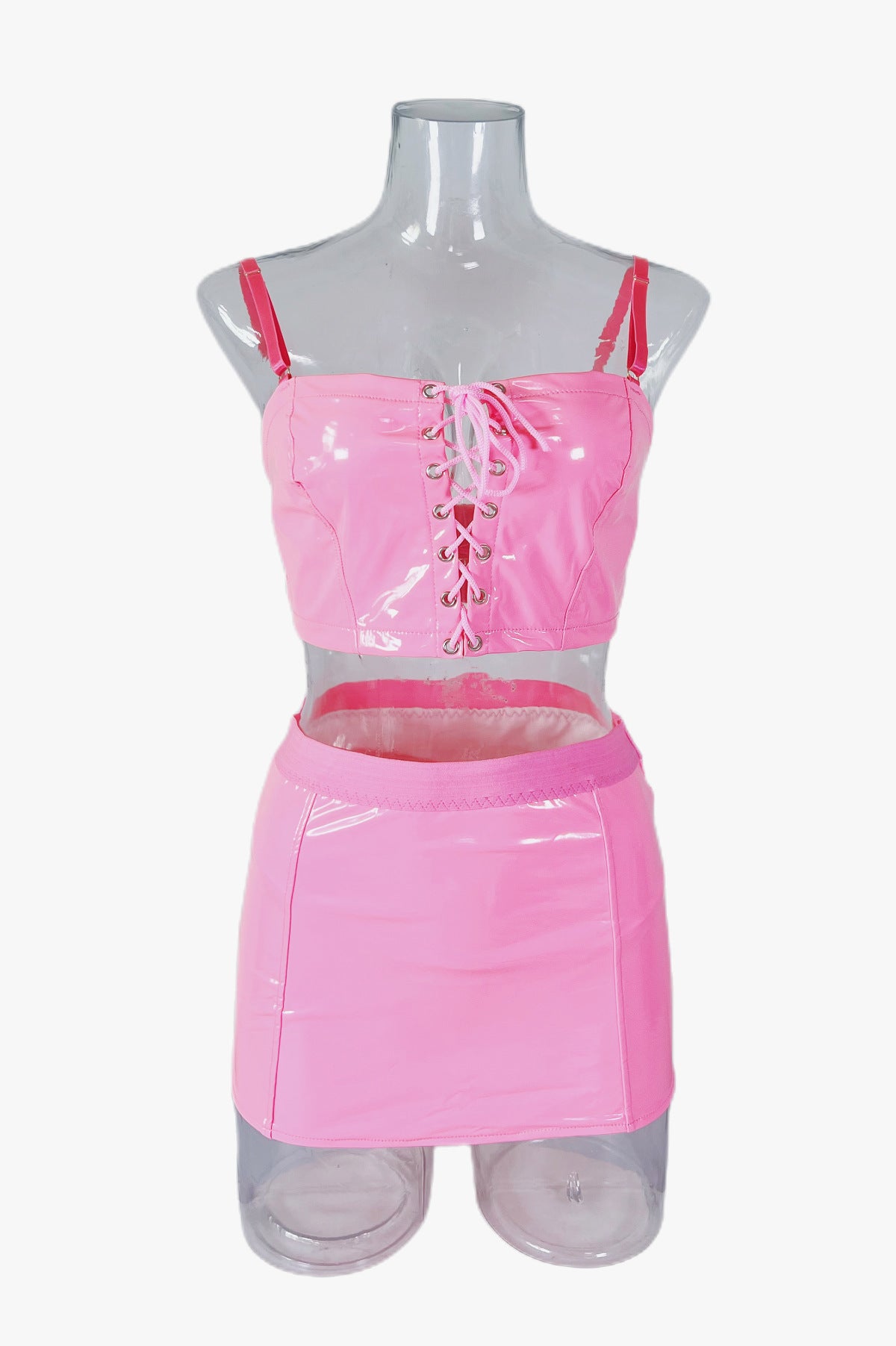 New sexy split hip-wrapped patent leather temptation underwear set