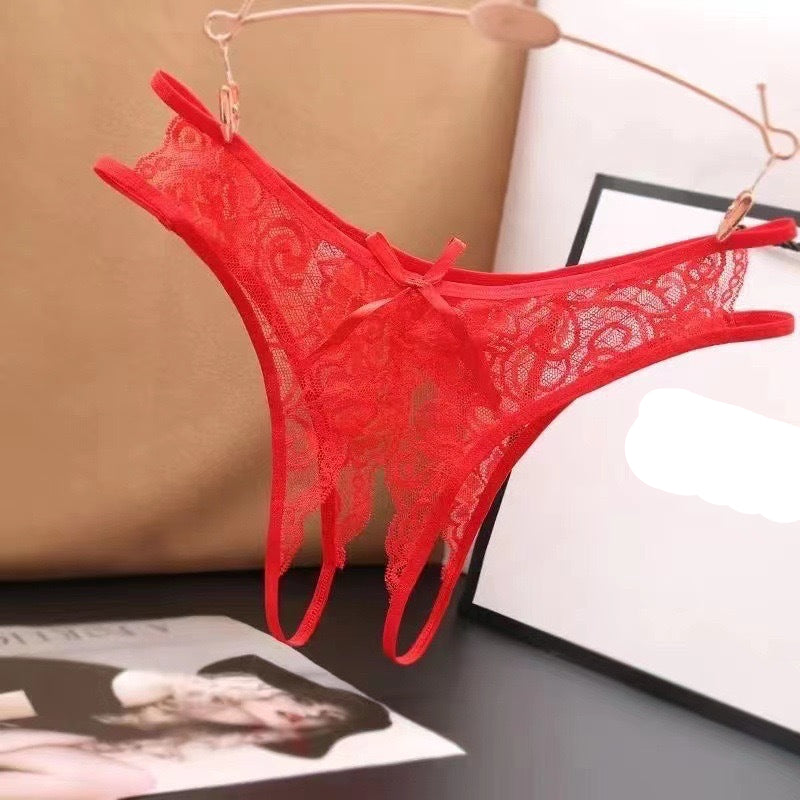 Sexy transparent crotchless panties