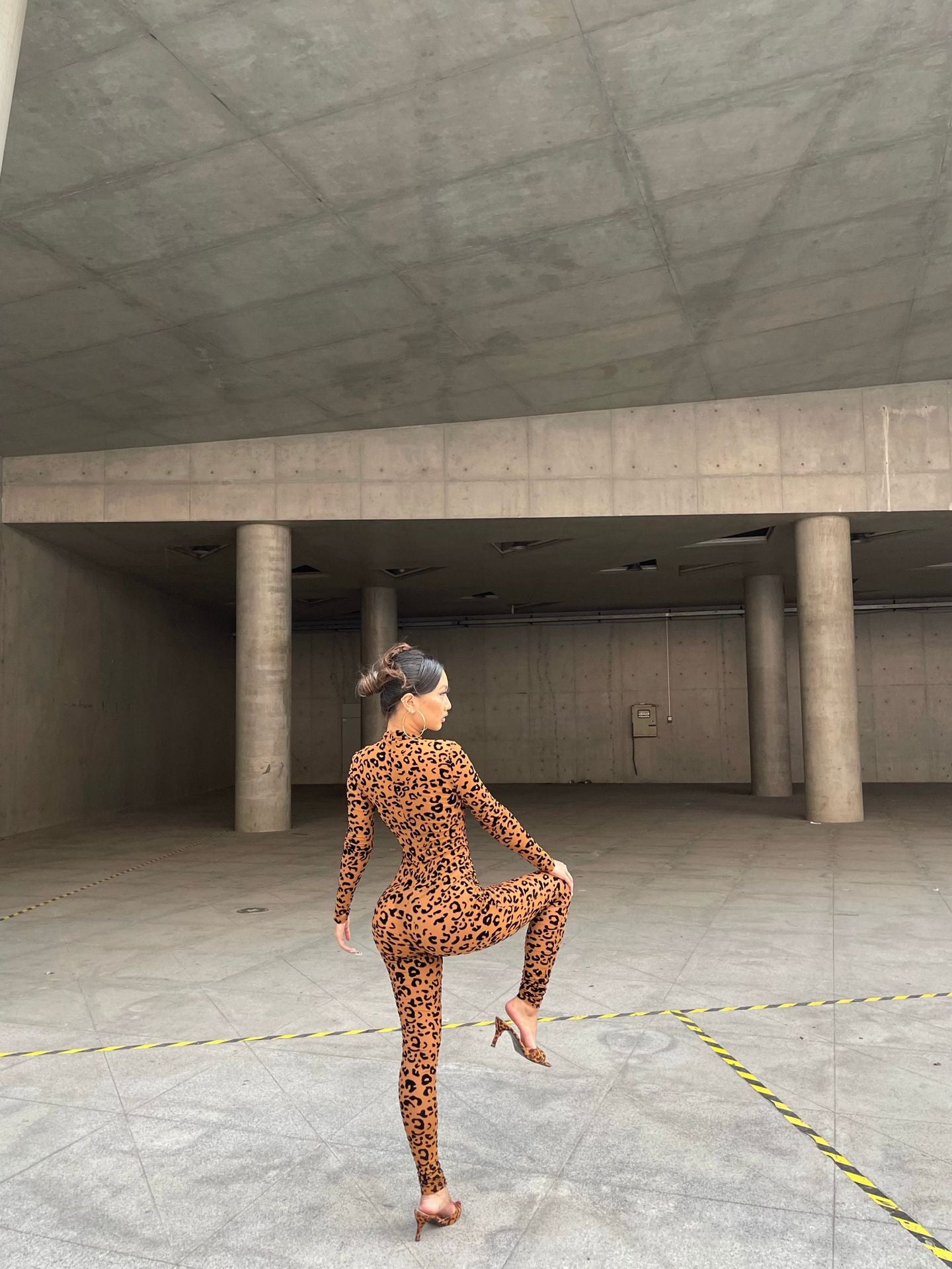 New slim-fit long-sleeved sexy see-through jumpsuit