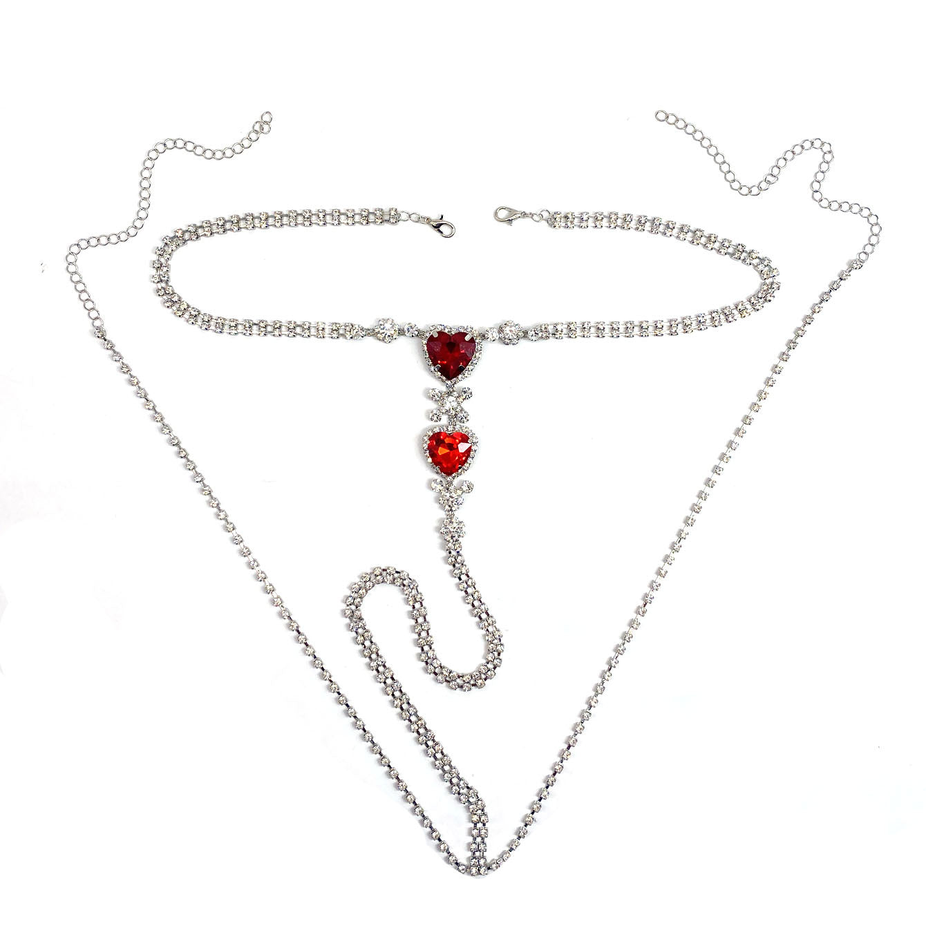 Ruby Rhinestone Bikini Thong Body Chain