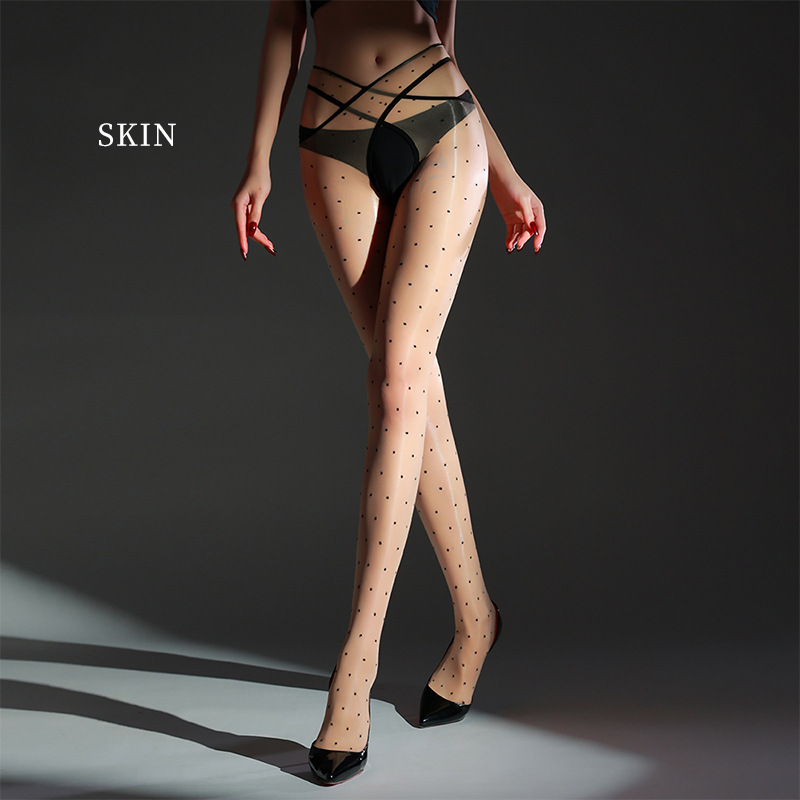 Sheer Desire Polka Dot Crossover Stockings