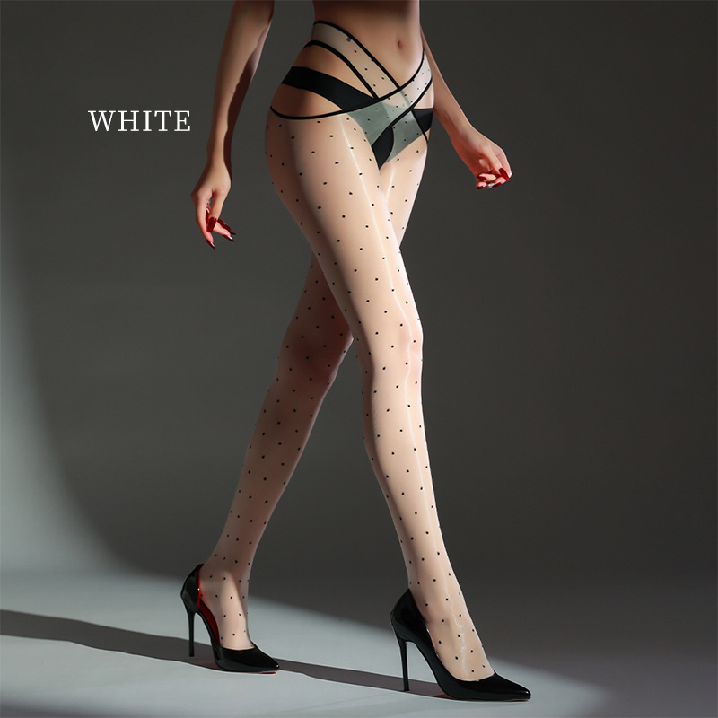 Sheer Desire Polka Dot Crossover Stockings